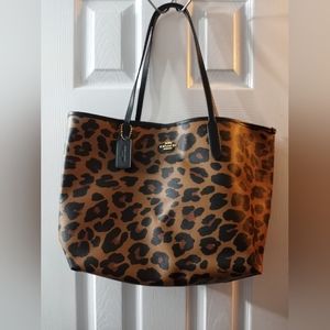Leopard coach tote